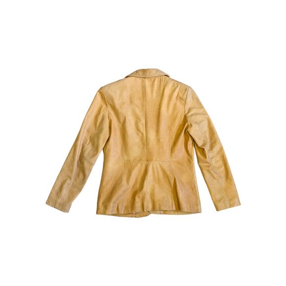 Wilsons Leather Button Down Jacket Tan Brown Blazer Western ClassicCore Medium - Picture 3 of 6